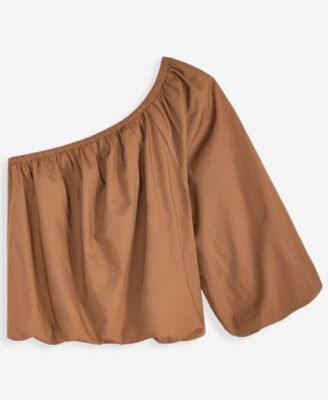 Women's One-Shoulder Bubble-Hem Top