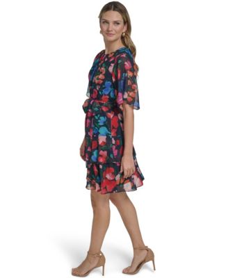 Petite Jewel Neck Double-Tiered Dress