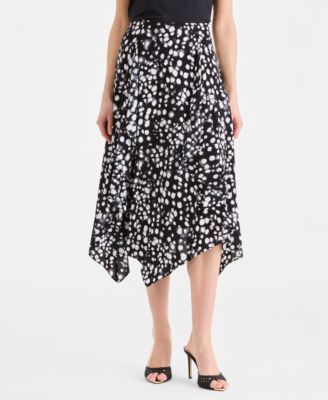 Women's Asymmetric-Hem Midi Skirt