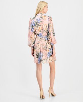 Women's Belted Tiered Dress