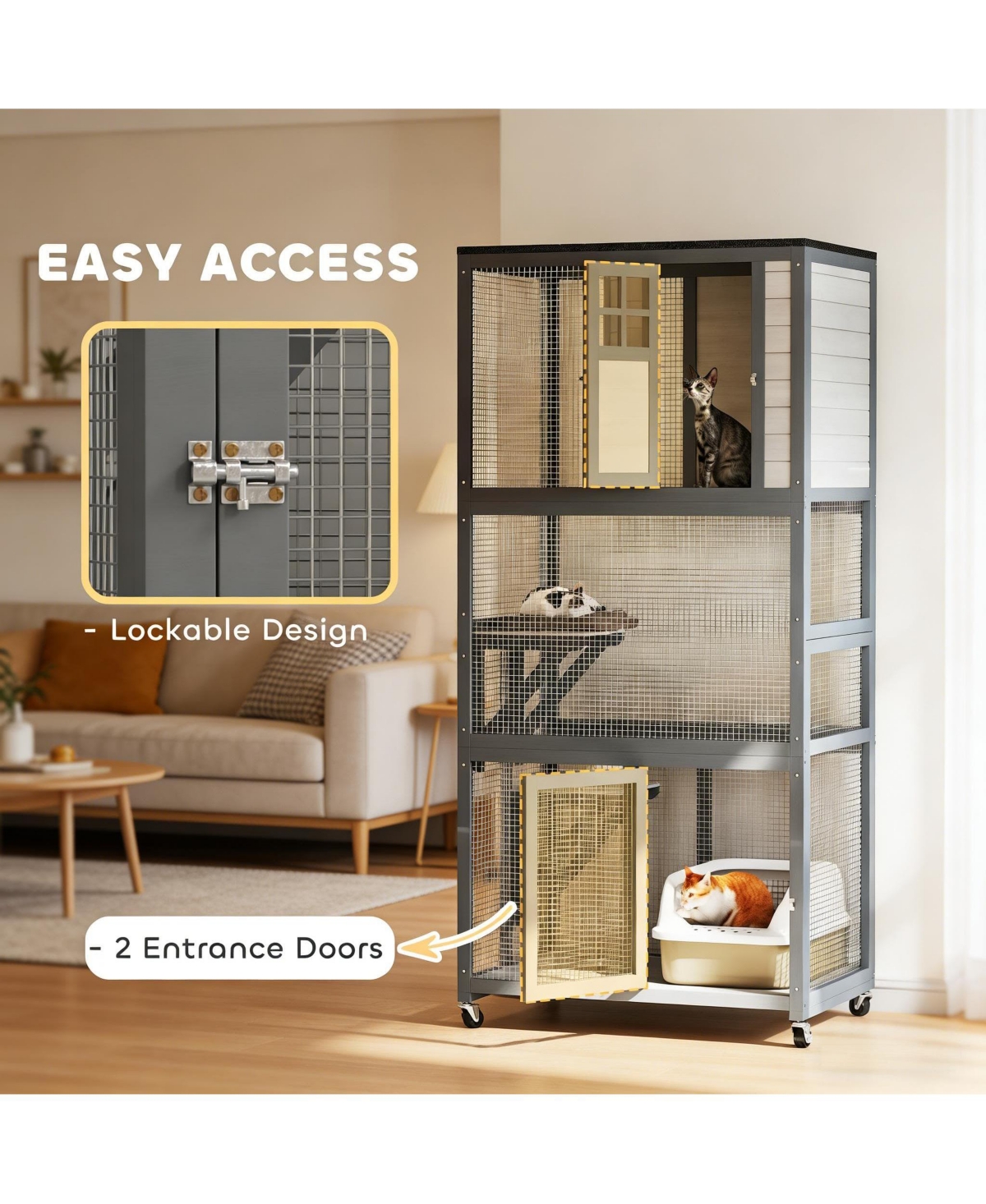 Zeus & Ruta Wooden Large Cat House Cat House