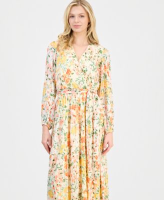 Women's Pleated Belted Dress