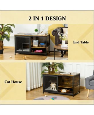 End Table Cat House Wooden Cat House
