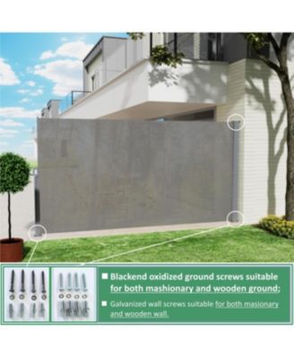 71"x138" Retractable Side Awning Screen, Semi-transparent, UPF50+, for Garden/Balcony