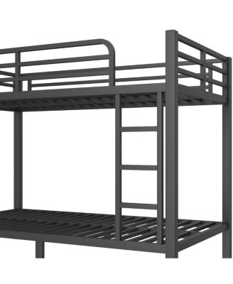 Metal Twin over Twin Bunk Bed, Space-Saving, Noise Reduced, Black
