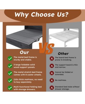 &acirc;€œ57&acirc;€³ Murphy Bed with Storage, Charging Cabinet & Foldable Panels&acirc;€