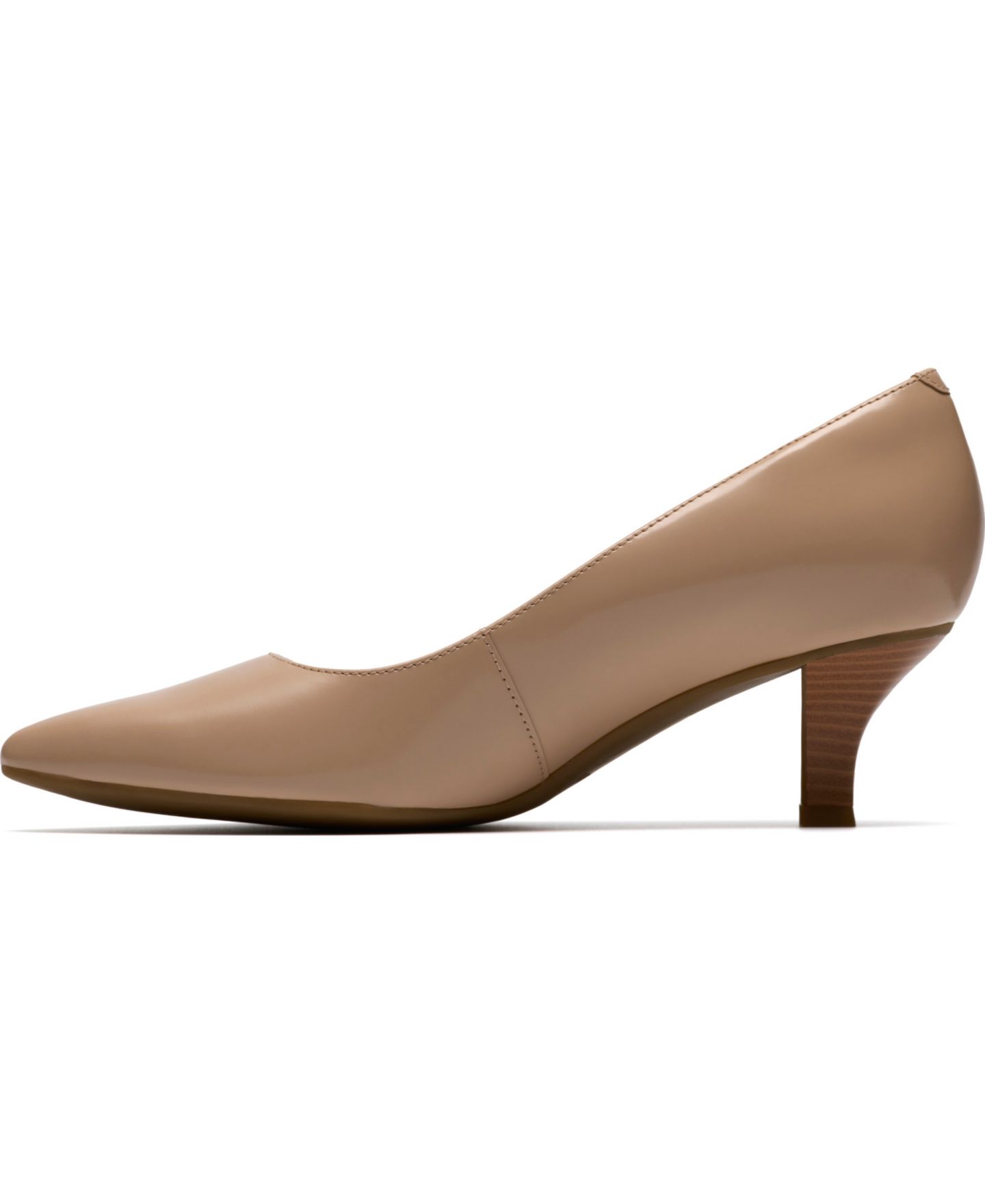 Женские туфли Clarks Kepley Star Kitten Heel Dress Pumps, цвет: Бежевый кожаный — фото 6
