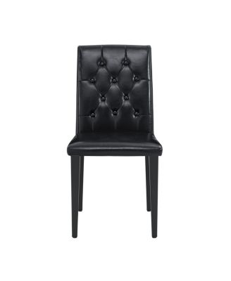 Streamdale Elegant PU Dining Chair with Ergonomic Buckle Backrest