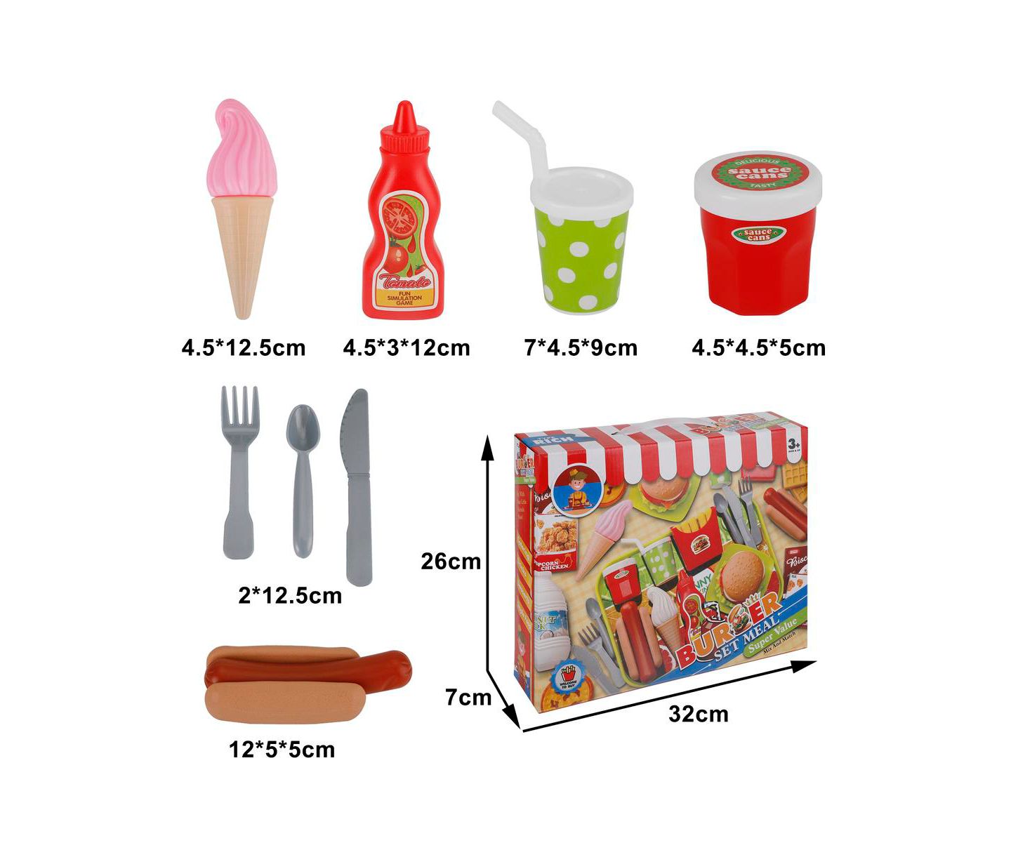 Детские игрушки Bruce & Shark Fast Food 30-Piece Play Set, от 3 лет — фото 8