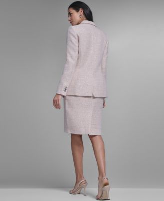 Petite One-Button Tweed Jacket