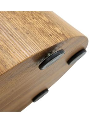 Wood Grain MDF Round Coffee Table - 19.6" D, 18.8" H