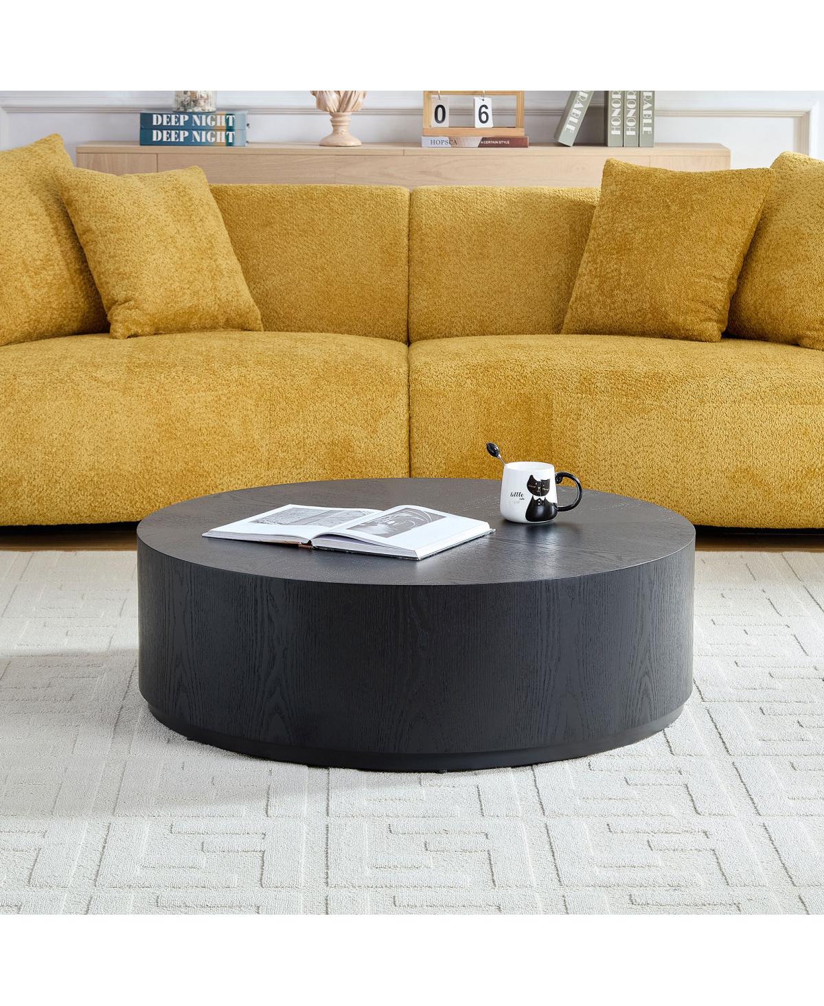 Streamdale Compact Modern Coffee Table with Sturdy Pedestal Base