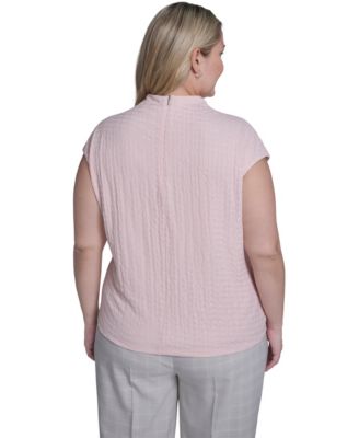 Plus Size Knit Cap Sleeve Top
