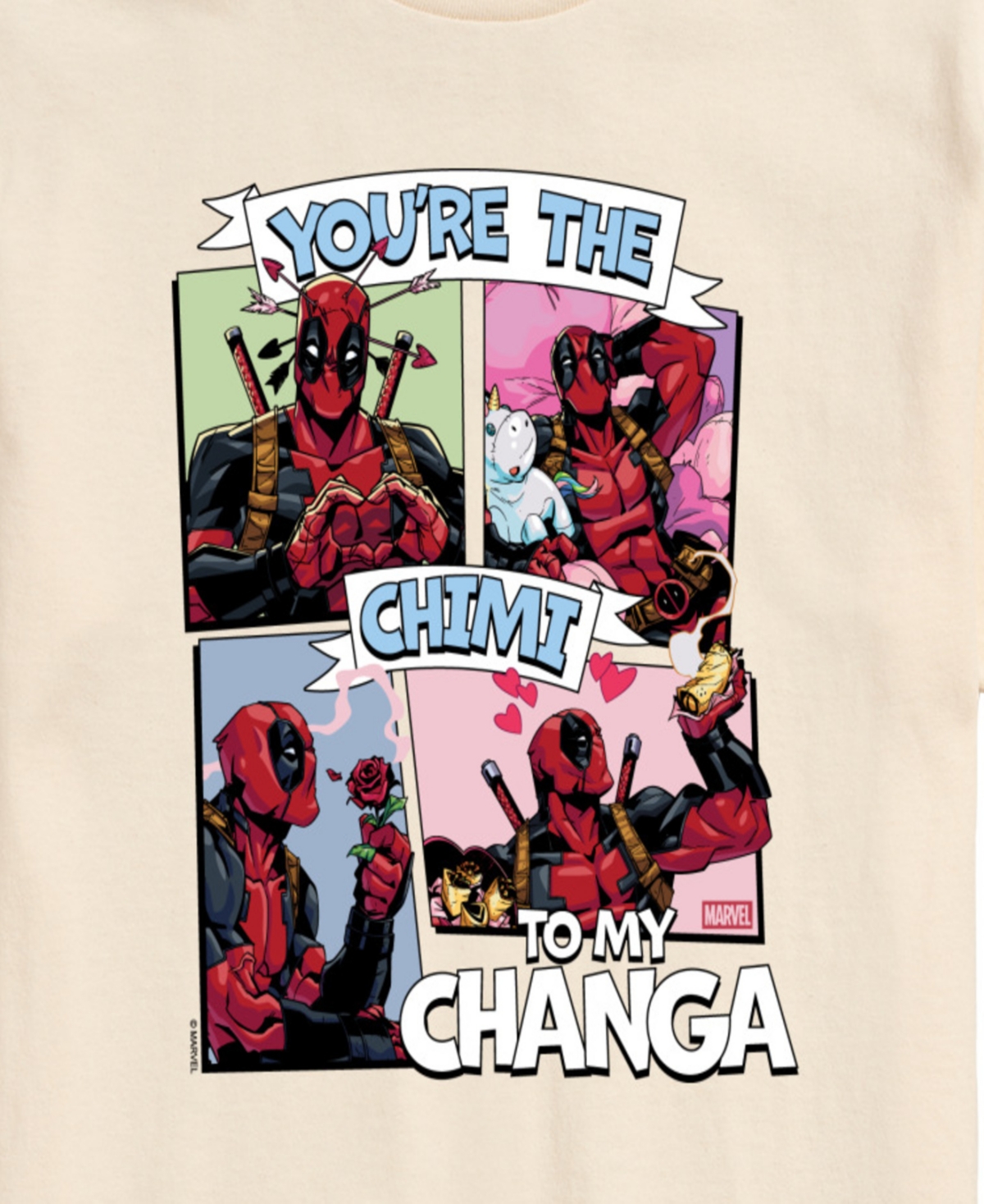 Airwaves Men's Deadpool Chimichanga Printed Short-Sleeve Graphic T-Shirt