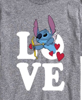 Men's Lilo & Stitch Love Cupid Stitch Printed Short-Sleeve Graphic T-Shirt
