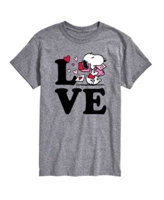 Men's Peanuts Love Snoopy Printed Short-Sleeve Graphic T-Shirt