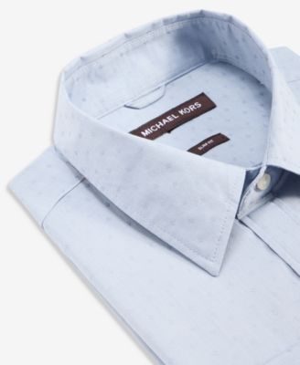 Men's Slim-Fit Dobby Dot Print Dress Shirt