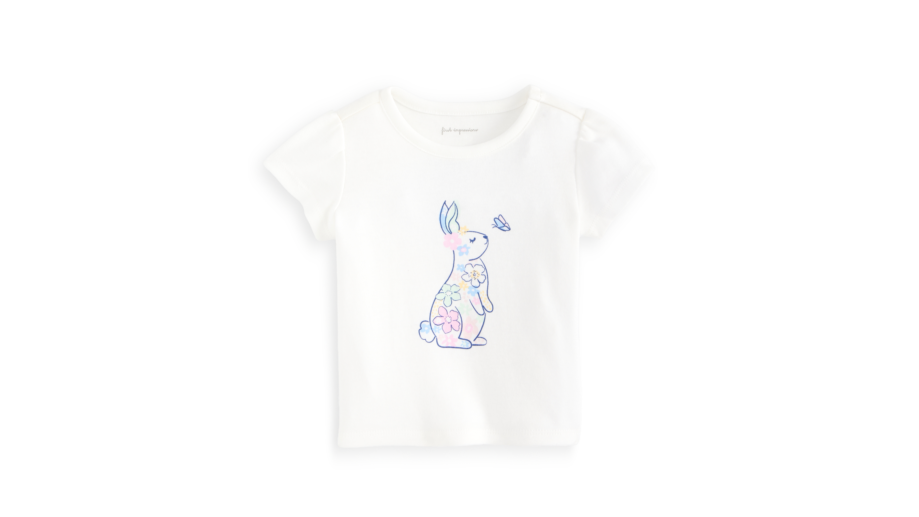 First Impressions Baby Girls' 3M-24M Mix and Match Floral Bunny T-Shirt, Macy's Exclusive