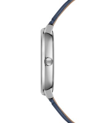 Men's Toccata Blue Leather Watch, 32x36mm