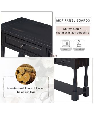  Console Table with Drawers and Shelf