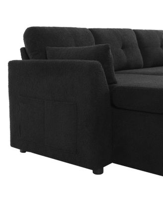 Streamdale Modern U-shaped Sleeper Sofa with Storage & USB Ports, Green