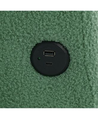 Streamdale Modern U-shaped Sleeper Sofa with Storage & USB Ports, Green