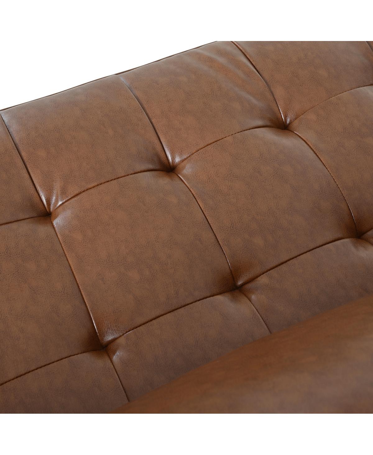 Streamdale Furniture Mid-Century Modern Tufted Sofa with Bolster Pillows