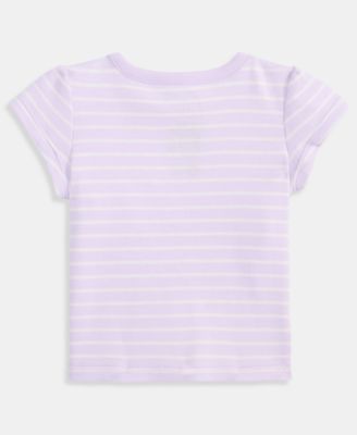 Toddler Girls' 2T-4T Mix and Match Stripe Flower T-Shirt