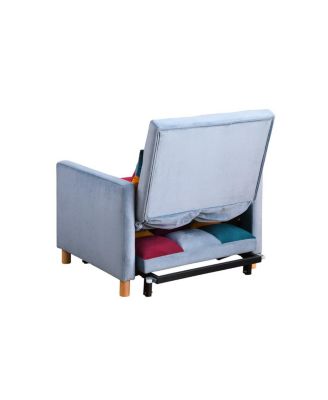 Convertible Sleeper Sofa Chair Bed with Pillow, Velvet Fabric