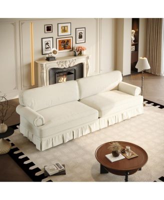 Luxuriously Comfortable 4-Seater Cloud Couch, Chenille Sofa with Rolled Arms, 26.4" Deep Seat
