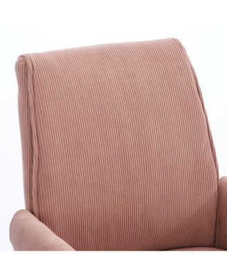 Streamdale Mid-back office chair, striped fabric, ergonomic design, pink.