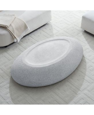  Fiberglass Elliptical Coffee Table for Living Room, Vintage Matte Rocks Table