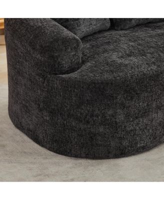  Curved Loveseat with 3 Pillows, Deep Seat Couch for Apartment