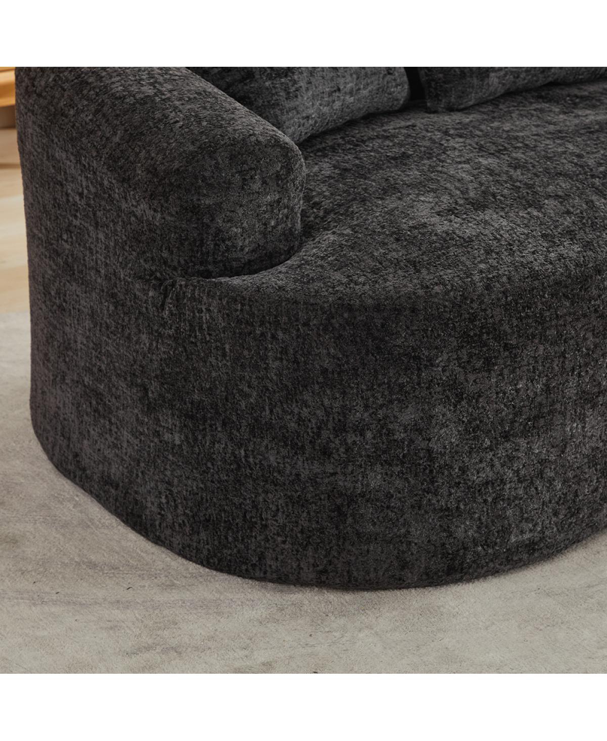 Streamdale Furniture Curved Loveseat with 3 Pillows, Deep Seat Couch for Apartment