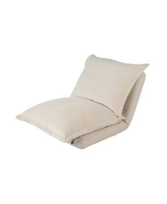  Convertible Flip Chair: Floor SofaBed with Adjustable Backrest andPillows-Beige