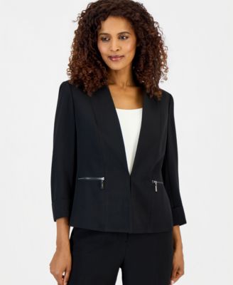 Women's Blazer with Zipper Pocket Detail