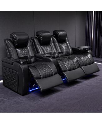 93.3" Power Recliner 3 PC, Top-Grain Nappa, Smart Charging, RGB LED