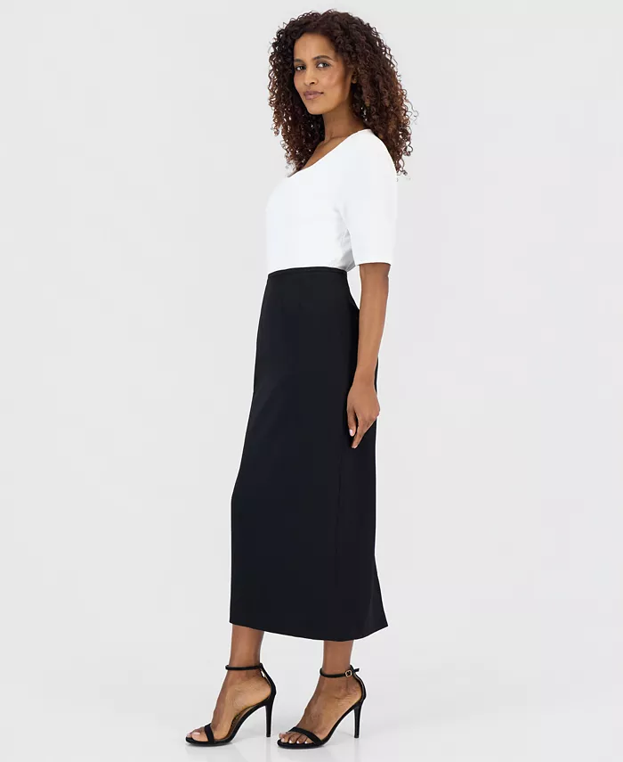 Women's Stretch Crepe Column Midi Skirt - thumbnail 7