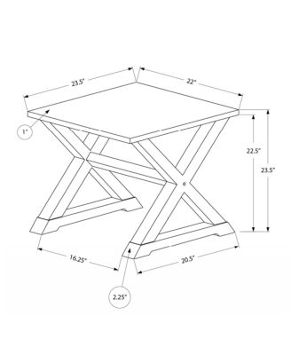  Antique White Square Accent End Side Table Nightstand 22"x23.5"x23.5