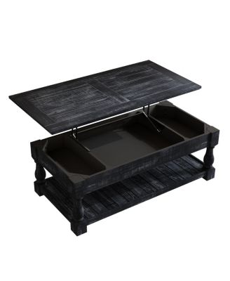 Farmhouse Lift Top Coffee Table with Storage - Weathered  Finish