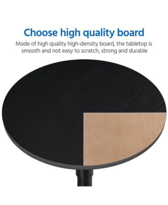 1Pc Adjustable MDF and Metal 360° Swivel Round Pub Table