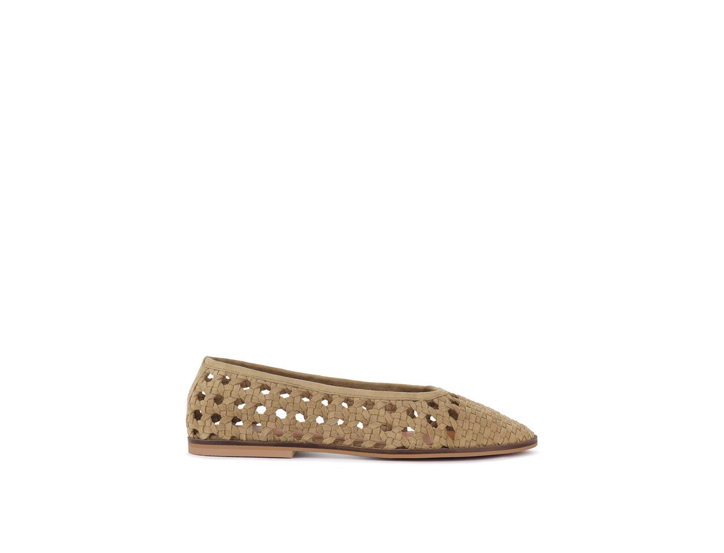 Женские балетки Rag & Co Miyako Suede Ballet Flats, цвет: Бежевый / Хаки — фото 4
