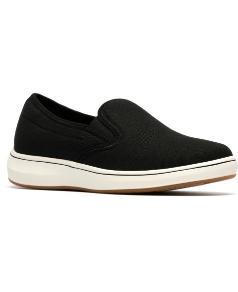 Женские туфли Clarks BreezeSky Zoe Slip-On, цвет: Чёрный холщовый