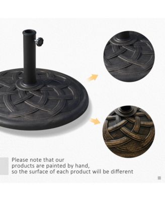 21.5" Round Resin Umbrella Holder Base w/ Decorative Pattern