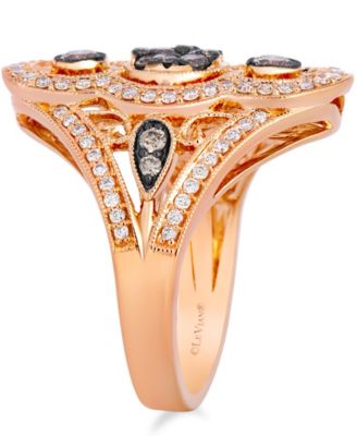 Chocolate Diamond (0.57 ct. t.w.) & Vanilla Diamond (0.48 ct. t.w.) Ring in 14k Strawberry Gold