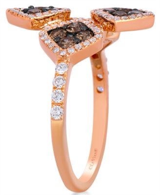 Chocolate Diamond (0.76 ct. t.w.) & Vanilla Diamond (0.35 ct. t.w.) Ring in 14k Strawberry Gold