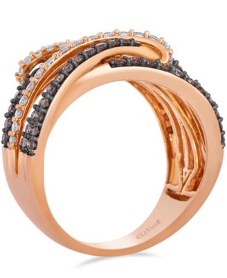 Chocolate Diamond (0.57 ct. t.w.) & Vanilla Diamond (0.32 ct. t.w.) Ring in 14k Strawberry Gold