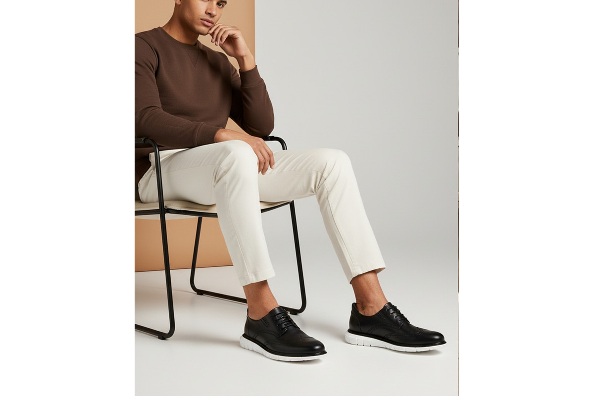 Marc Joseph New York Hill Street Hands-Free Slip On Technology Leather Wingtip Oxfords