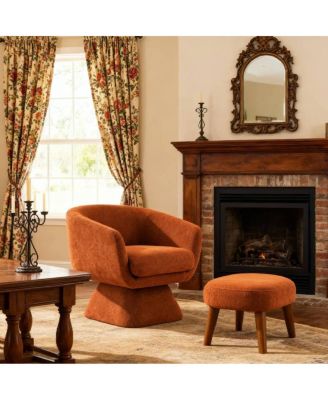 Lazy Chair with Ottoman, Modern Lounge Accent Chair, Upholstered Reading Chair