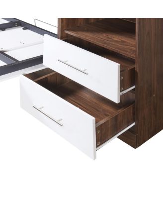 Full Size Murphy Bed Wall Bed with Cabinet